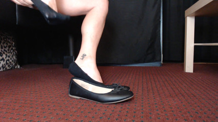 Abby Anna: Houpací ponožky Black Ballet Flats Hra s botami