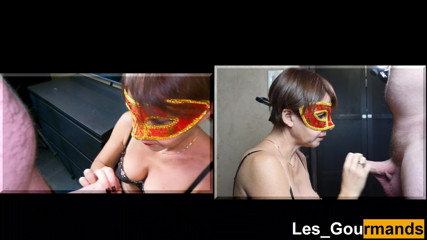 Les Gourmands: La miLF mascherata fa un pompino & ingoia lo sperma per...