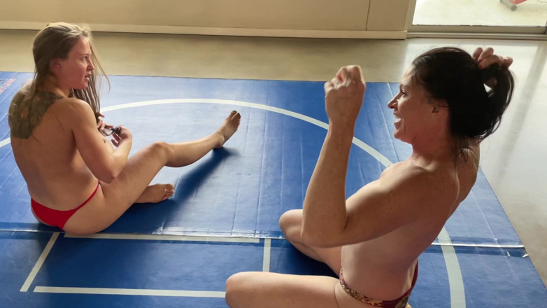 DifferentClimber340: Cheyenne Jewell Vs Ruby Blue in a 100% Competitive Topless Submission...