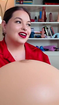 Step-mommy's Growing Boy Gets Fed & Fucked - MILF Sydney Screams Feeds Step-son Fatter and Kisses Big Growing Belly Before Filli