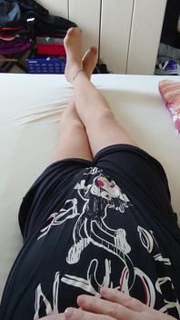 Nylonjunge in the Nightgown and Tights in Bed