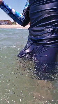 Surfer Gets Erect in His Lycra for the Pleasure of the People