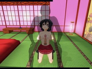 H3DC: 3D hentai flicka runkar dig med hennes bröst, sperma i...