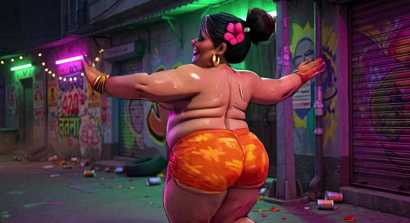 AI Porn: Curvy Big Tits Indian Animation