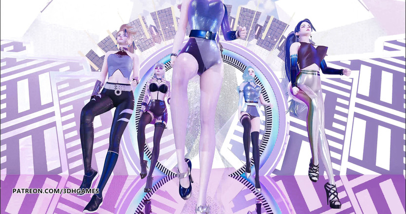 3D-Hentai Games: [MMD] Aespa - Svart Mamba sexig striptease KDA Ahri Akali Seraphine...