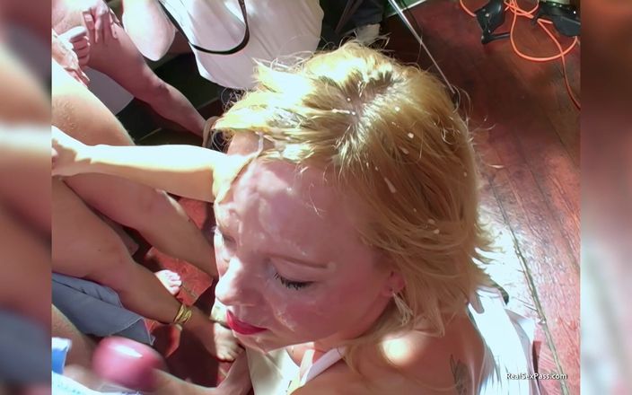 Real Sex Pass: Destroying This Busty Housewife's Face with Multiple Cum Facials