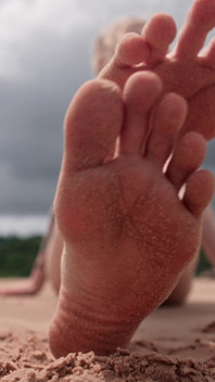 Worship My Feet on Public Beach and Get My Permission to Cum