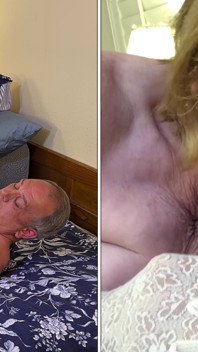 Oma Carmens vaderdag pikzuigen, klaarkomen in de mond, sperma spugende pijpbeurt