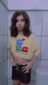 Carlezinha - Slutty Trans Woman Masturbating Cock with Desire, Moaning Like Whore