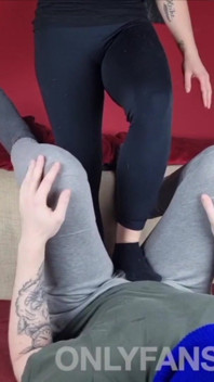 Ballbusting Trampling with Amateur Feet in Black Socks