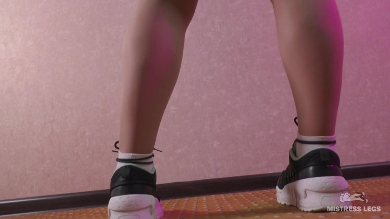 Mistress Legs: Warm-up in sneakers and white socks teasing
