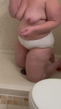 BBW Whore Gags on Your Cock in the Shower