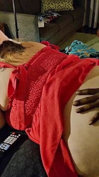 The Slut in the Red Dress Gets Bent Over by BBC