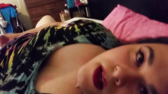 Miss Alina Paige: Tlustá trans holka masturbuje až do konce