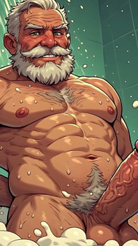 Older Men Wild Shower Art