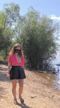 I Showed My Pussy and Tits on the River Bank