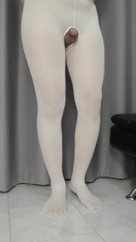 Sissykanisa's Lingerie Collection Ep17: White Open Crotch Pantyhose