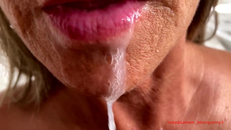 Ladyloveyoung60: GILf kehlenfick großen schwanz stiefsohn orale creampie mund fetisch sammlung...
