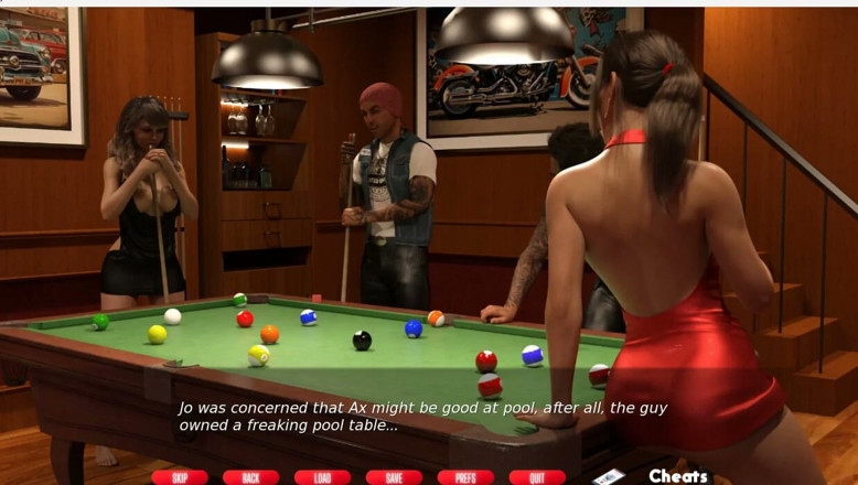 XXX Games Bunk: Naughty Neighbor - Gameplay - Roleplay - Two MILFs Teases Men in Snooker...