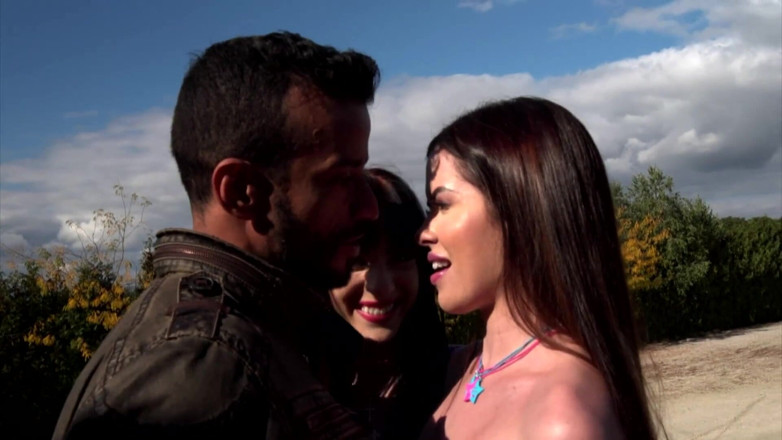 Dark Alley Orgy: Brunette bitches fucked hard as sluts they are