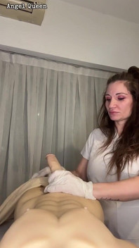 POV Nurse Prostate Exam and Handjob with Gloves