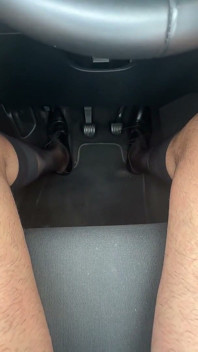 Playing in Socks in the Car