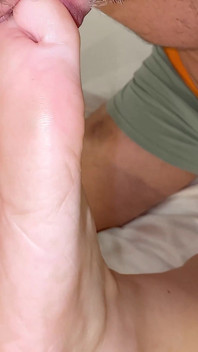 The Ideal Polished Pedicure Toes Close up Wet Erected Cock Processing