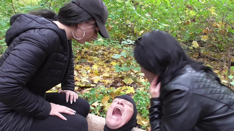 Femdom Austria: Spitting session in the forest