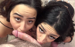 ChickPass Amateurs: Indigo tance a Luna Baby dělají Logan šťastný s nějakou hlavou