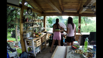 Leon Lambert Girls Twerk Parties CFNM: Hot neighbors do not like wearing panties show legs on...