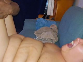 Real HomeMade BBW BBC Porn: On the Sofa Legs up BBC Pounding My Pussy Loud...