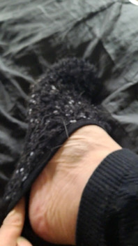 Fuzzy Sock Foot Peek-a-boo