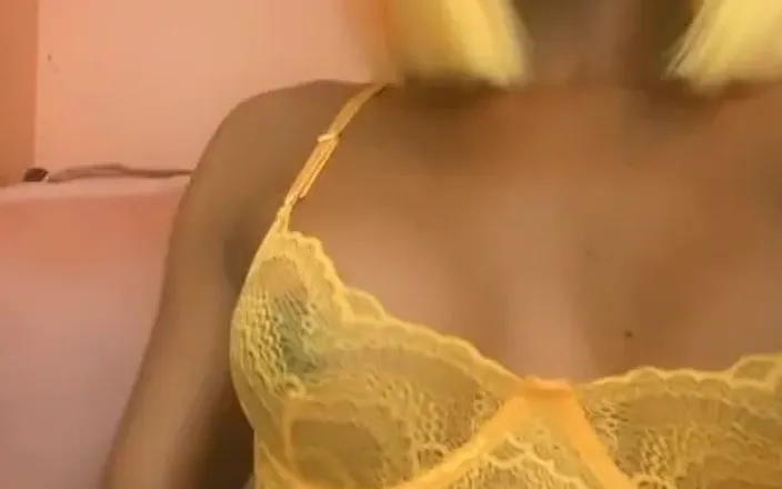 AJ180: Do You Like Me in Yellow Lace Lingerie?