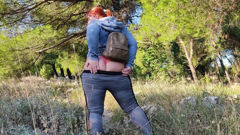 niurakoshkina: Outdoor sex. Hard fucking redhead horny curvy stepmom in the...