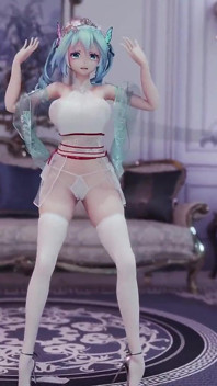 Hatsune (g)i-dle - Królowa Królowa Królowa Erotyczny Mundur Striptease Kolosalne Piersi Drżące