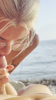 I Like It When a Girl Plays with My Cock on the Beach-giving Me a Blowjob and a Handjob by the Seaside