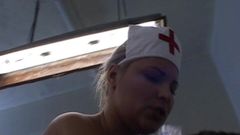 Cum Shot on Face for the Horny Nurse