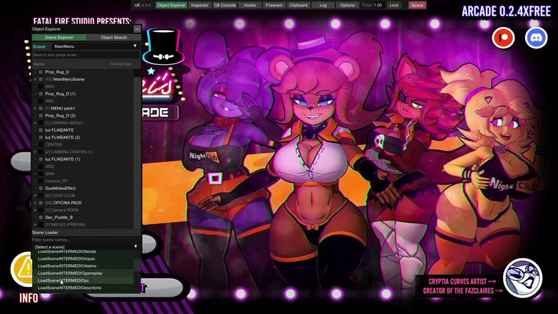 LewdArcade: Fap Nights v galerii Frenni's Night Club část tři sexuální hry [18+]...