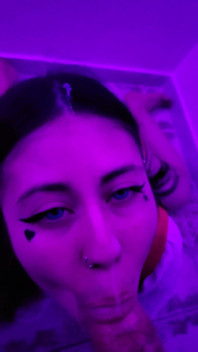 Latina Receiving Semen in Her Rich Little Mouth