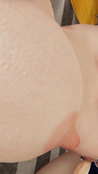 パンティホース版の巨乳プリンセス・エリザベス Rule34アニメーション - 視点視点 大きな乳首を使った遊び、椅子で濡れた膣舐め、潮水を噴く