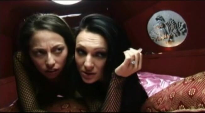 A Lesbian World: Slut in Fishnet Licking Her Girlfriend