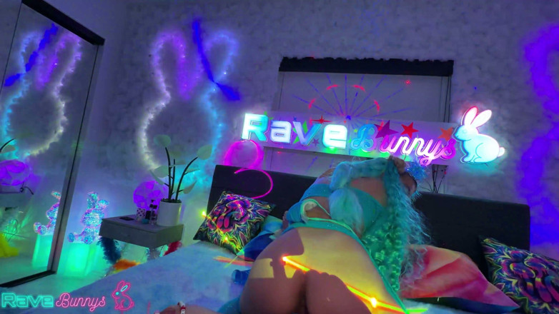Rave Bunnys: Lilith Grace Rides Brian Omally's Cock with Glow Sticks Packed...