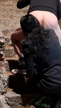 Hot MILF Licking My Ass Outdoor in Public Rimmjob