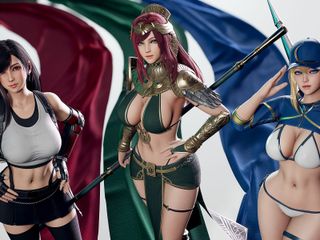 RobStylish: Три сексуальні дівчини Ryanreos мають велику соковиту пизду в груповусі