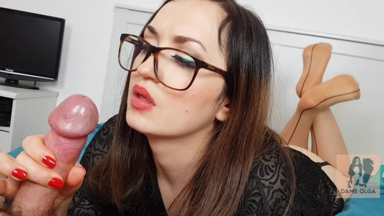 Dame Olga: Edging Blowjob Precum Play &amp; Foot Play in Pinup Mules &amp; Vintage...