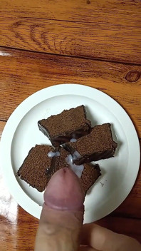 chocolate cake with cum