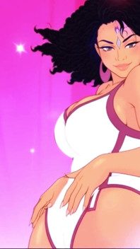 Seksi zenci iri güzel kadın kalın büyük götlü ateşli yıldız ışığı