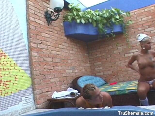 Tru Shemale: Ruthless sadistic shemale Danelle leaves a guy begging for mercy