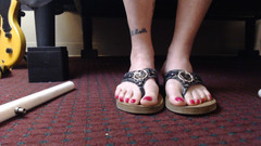 Abby Anna: Red Nails černý elegantní tip flipflops