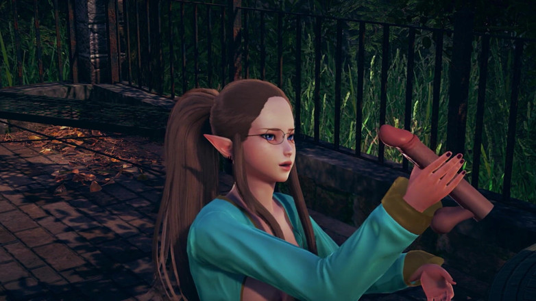 Waifu club 3D: Asked an elf girl to jerk off a big cock
